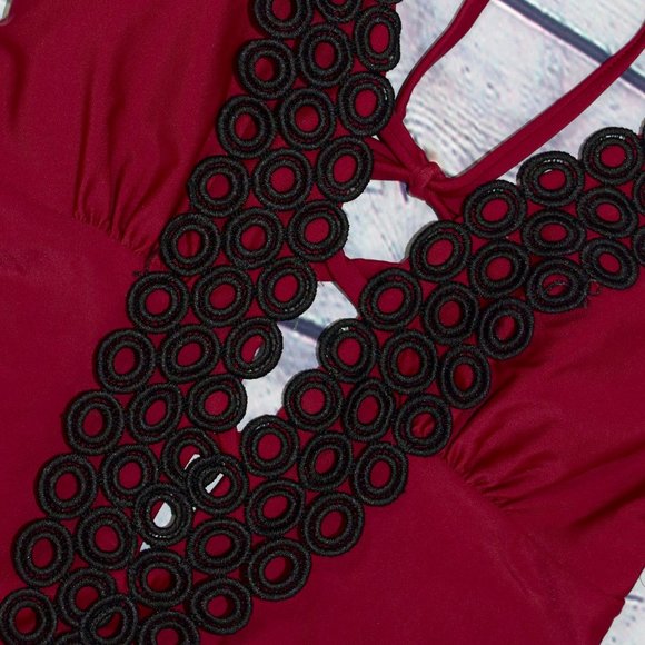 Mandalay One-Piece Burgundy Swimsuit - Picture 2 of 5